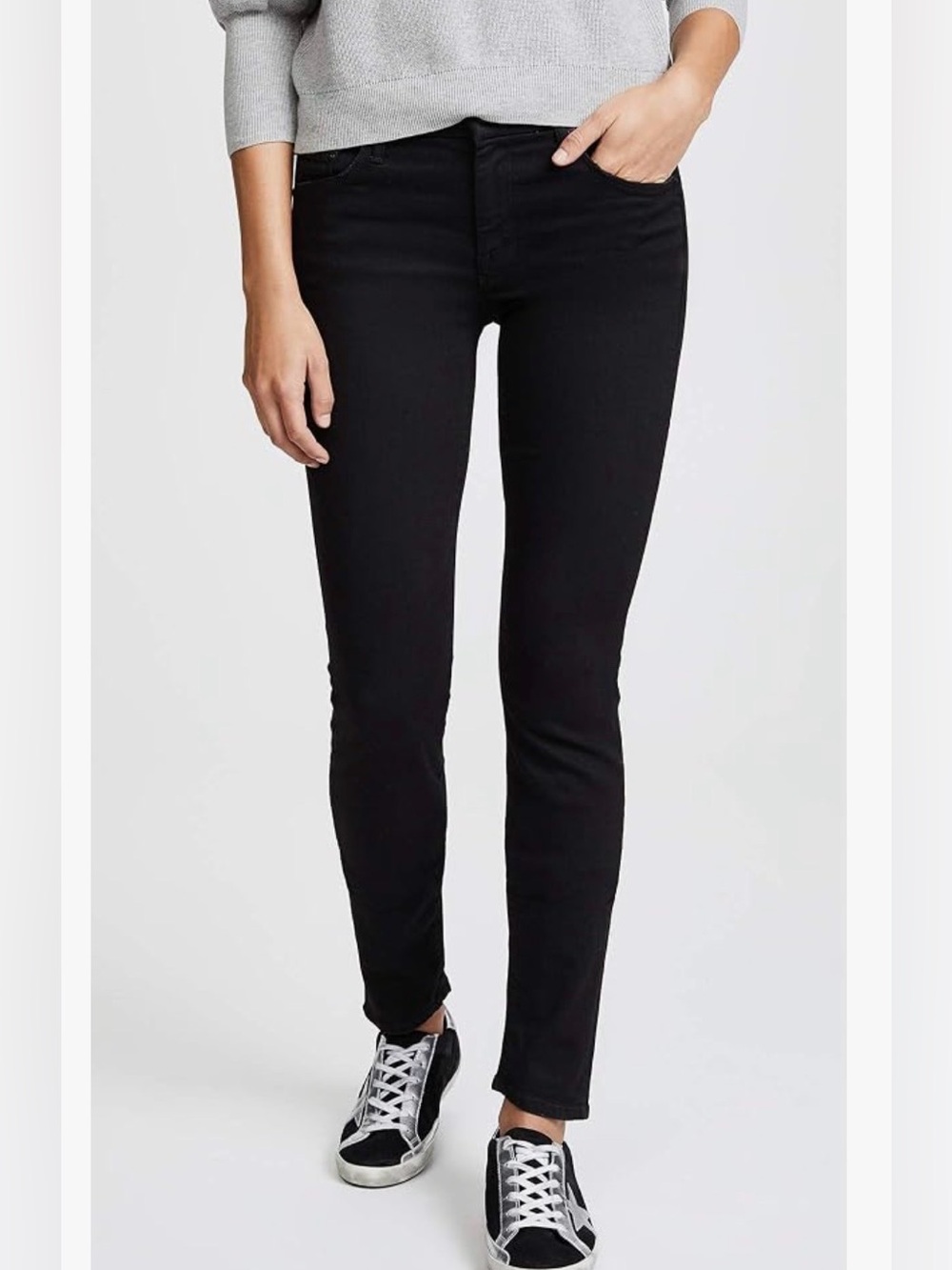 MOTHER The Looker Not Guilty Black Skinny Jeans